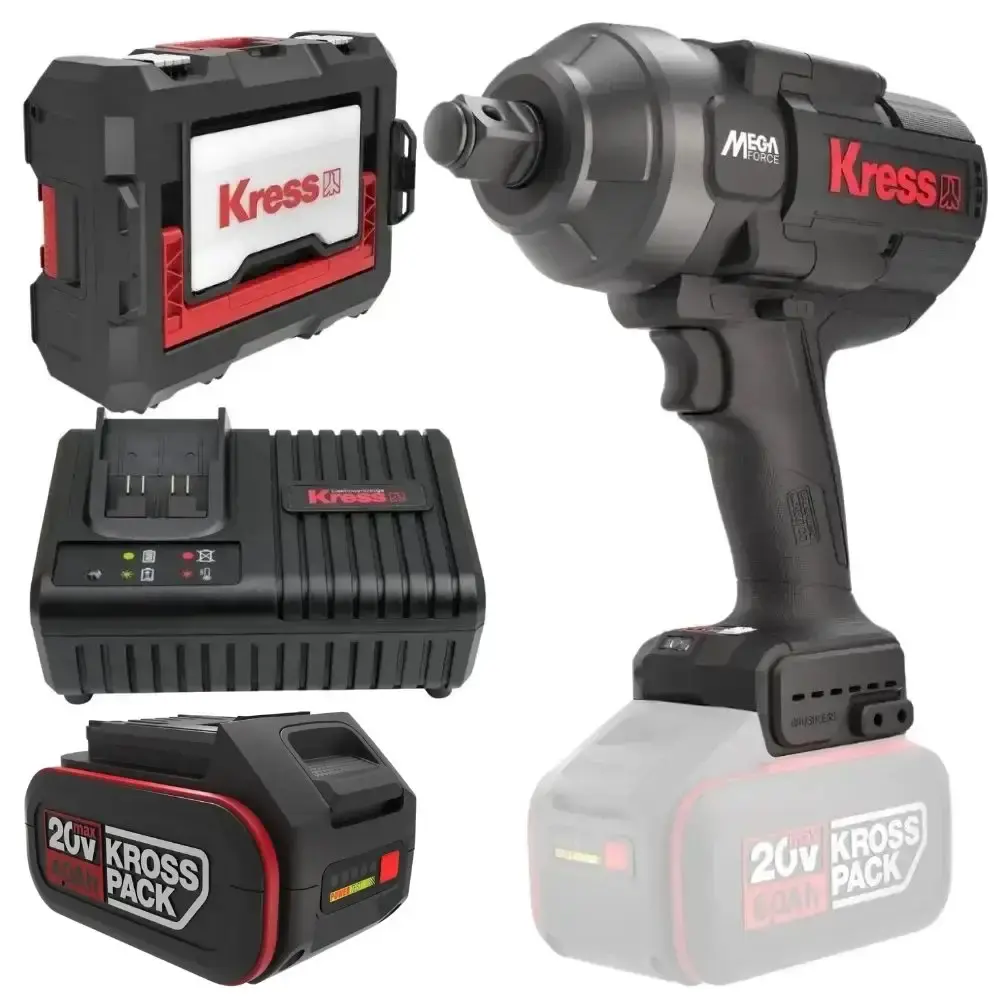 Chave de impacto 3/4 POL com carregador e bateria 20V 4AH Kress — fotografia 2