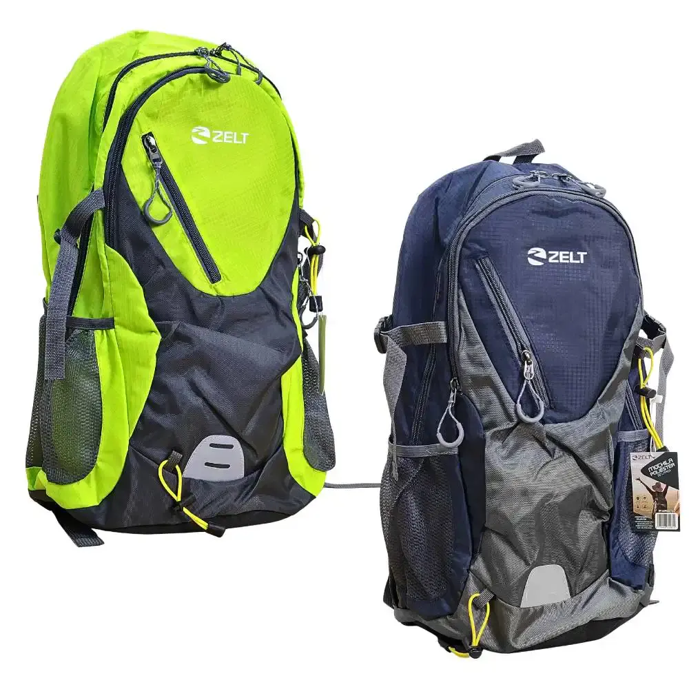 Mochila em poliéster 30 litros com dois suportes para garrafas Zelt Azul — fotografia de referência