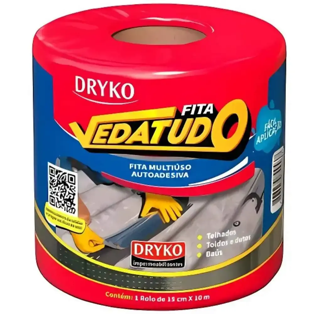 Fita Autoadesiva Asfáltica Vedatudo 15 CM x 10 Metros DRYKO — fotografia 2