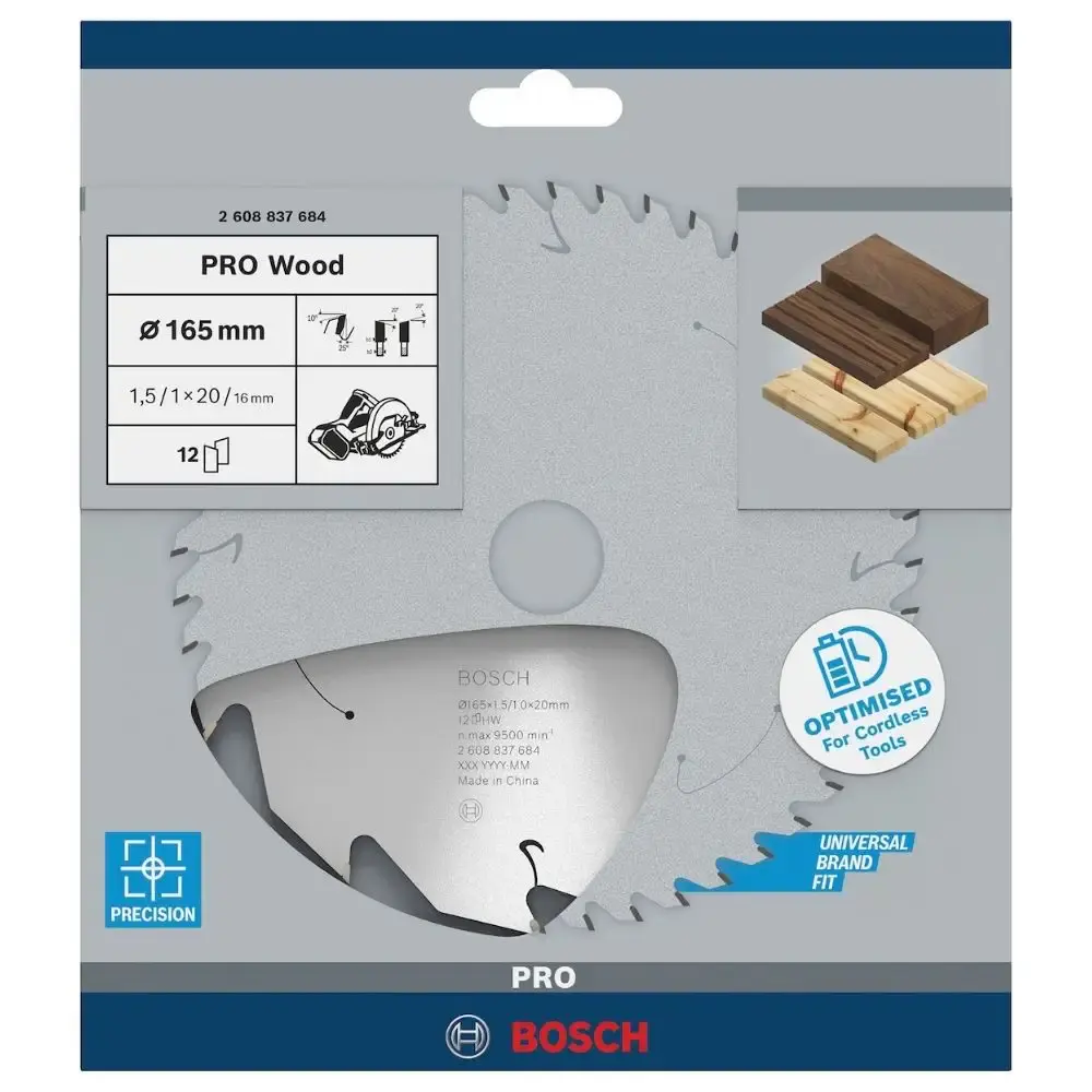 Disco de Corte Expert For Wood 165 x 20 MM 12 Dentes BOSCH — fotografia 4