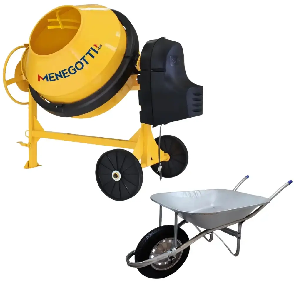 Betoneira Prime 400L Bivolt MENEGOTTI com Carriola 60 Litros EVALD by METALOSA