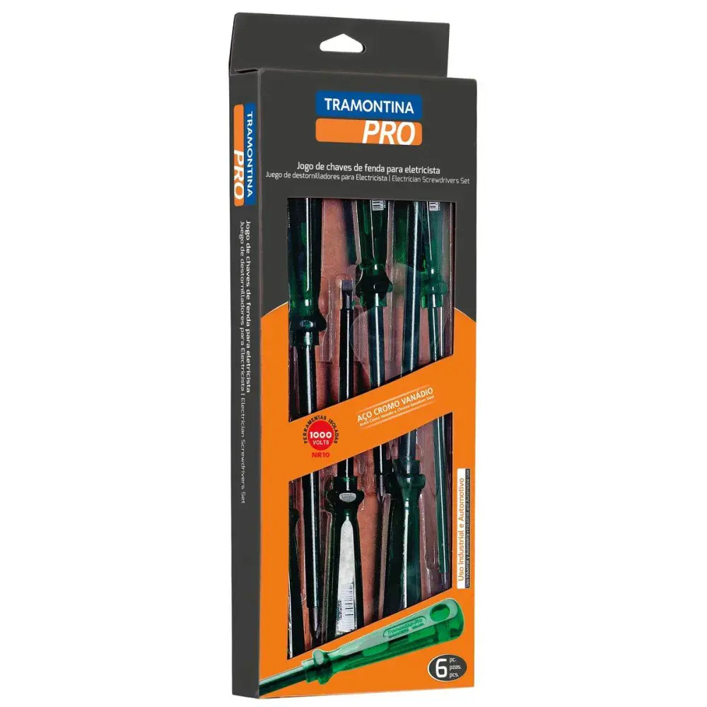 Kit chaves de fenda e philips com 6 peç Tramontina