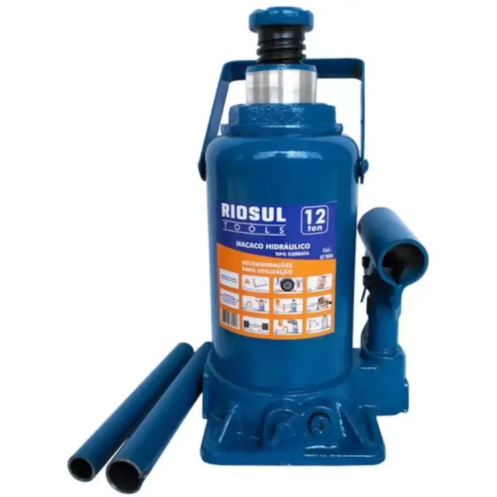 Macaco hidráulico 12 TON tipo garrafa R070006 riosul tools