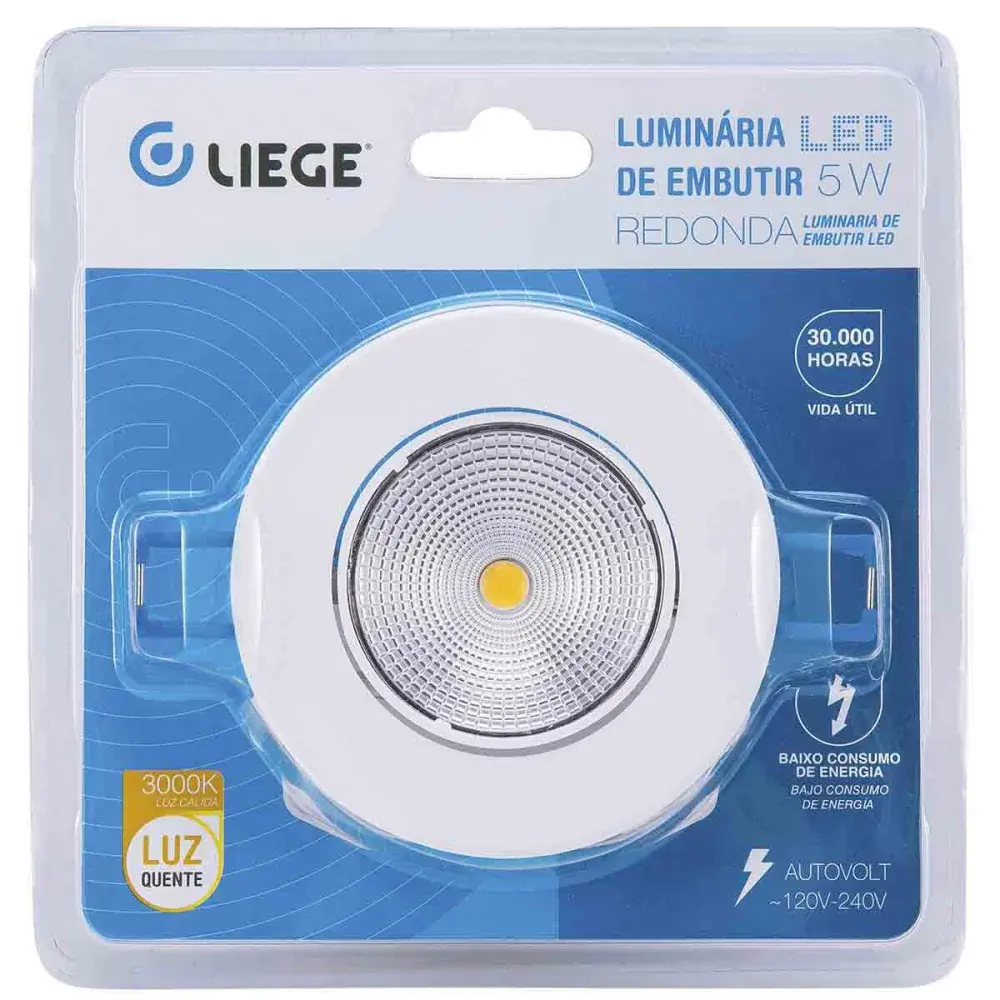 Luminária led redonda de embutir 325LM 5W 120V/240V Liege — fotografia 2