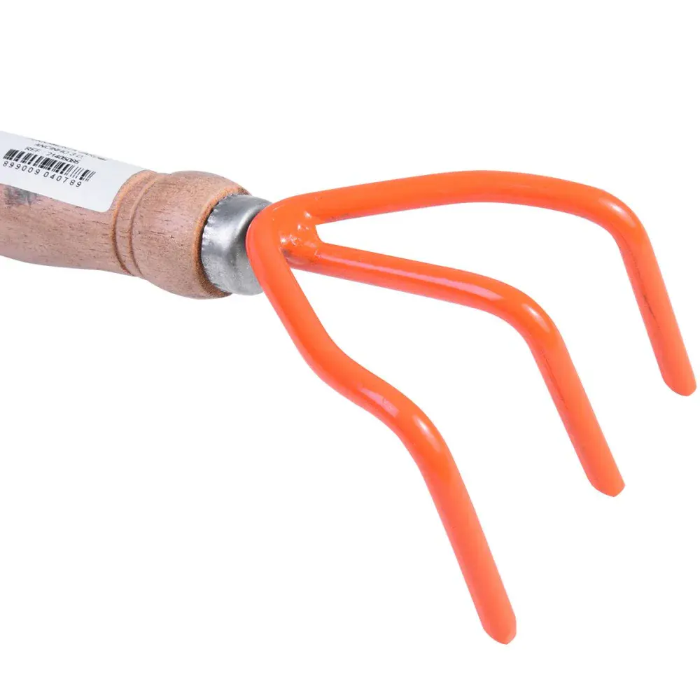 Ancinho aço carbono para jardinagem 3 dentes reforçado Kala — fotografia 4