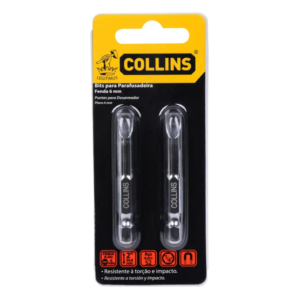 Ponta bits fenda 1/4 6MMX50MM Collins — fotografia 3