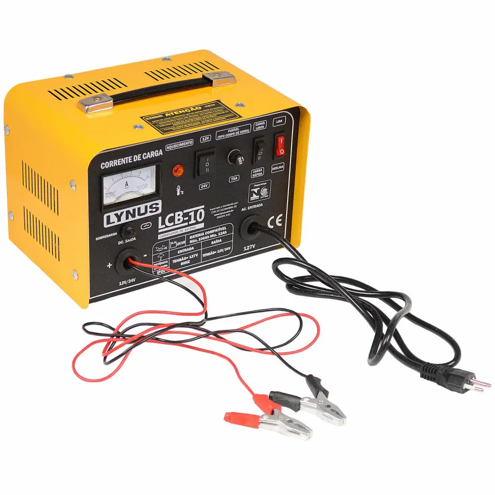 Carregador de bateria 10A 12/24V LCB-10 Lynus - 220V
