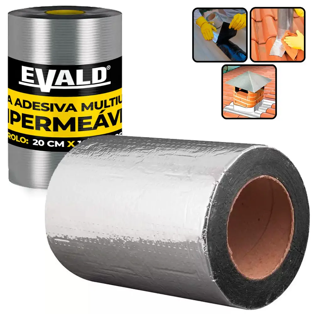 Fita Autoadesiva Multiuso Manta Asfáltica 20 CM x 10 Metros EVALD — fotografia de referência
