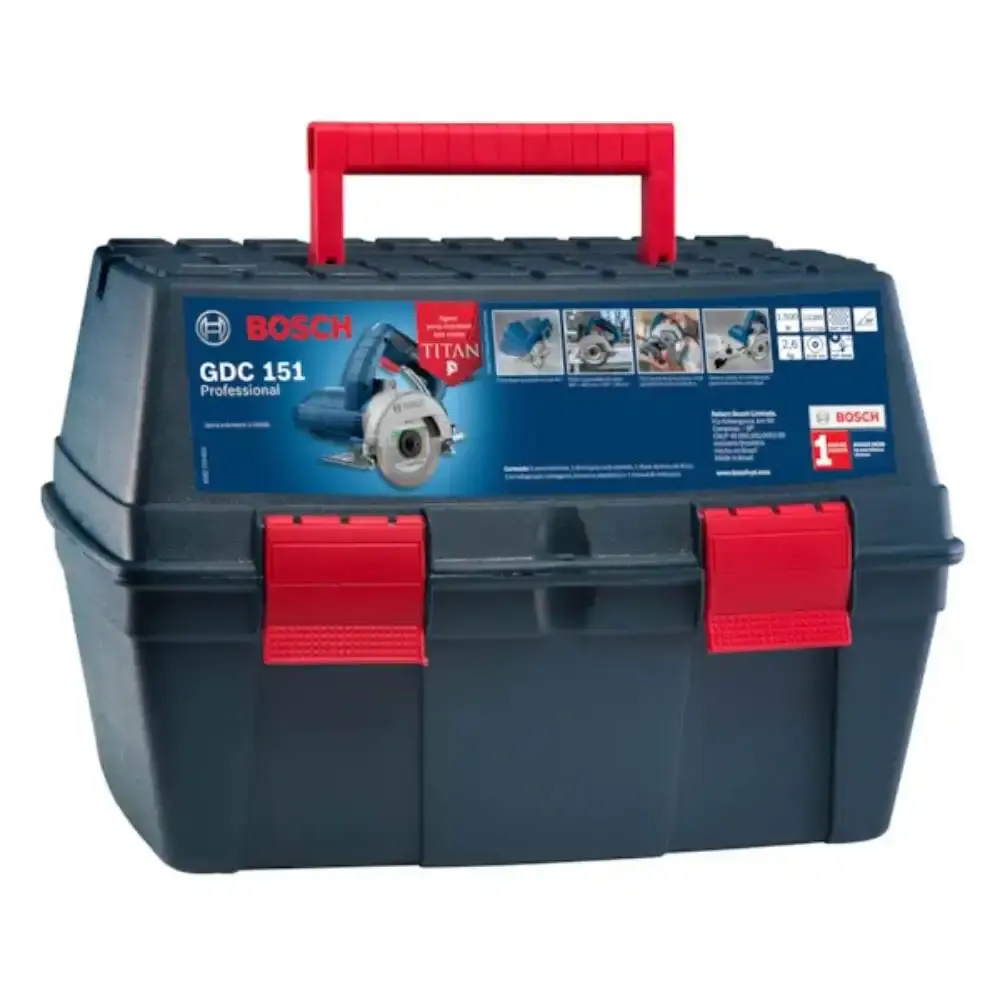 Serra mármore 5 polegadas 1500W titan GDC 151 com maleta. kit refrigeração e disco Bosch 110V — fotografia 3
