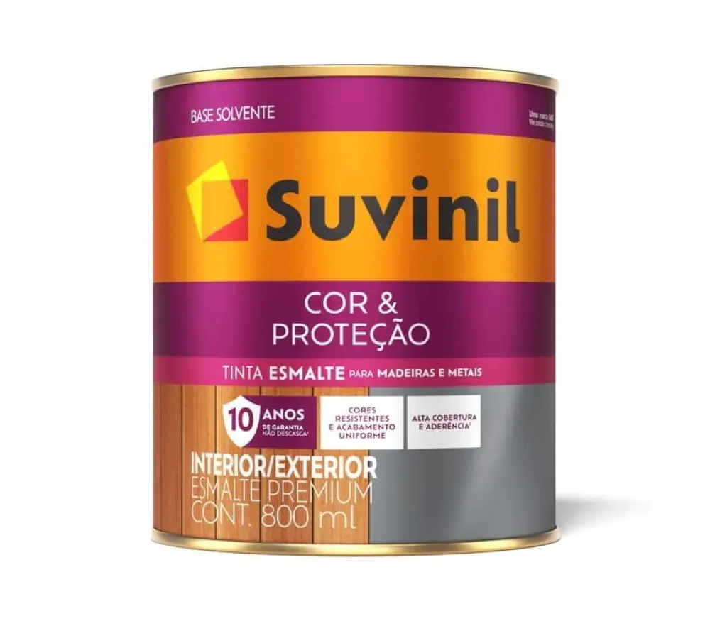 Esmalte cor e proteção brilho cinza médio 800ML Suvinil — fotografia de referência