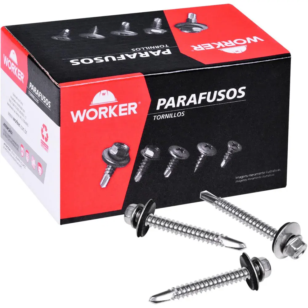 Parafuso ponta broca inox 5,5MMX1.1/2 300 peç Worker — fotografia de referência