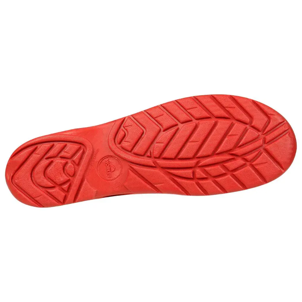 Bota pvc preta/vermelha motociclista cano médio N°44 Worker — fotografia 5