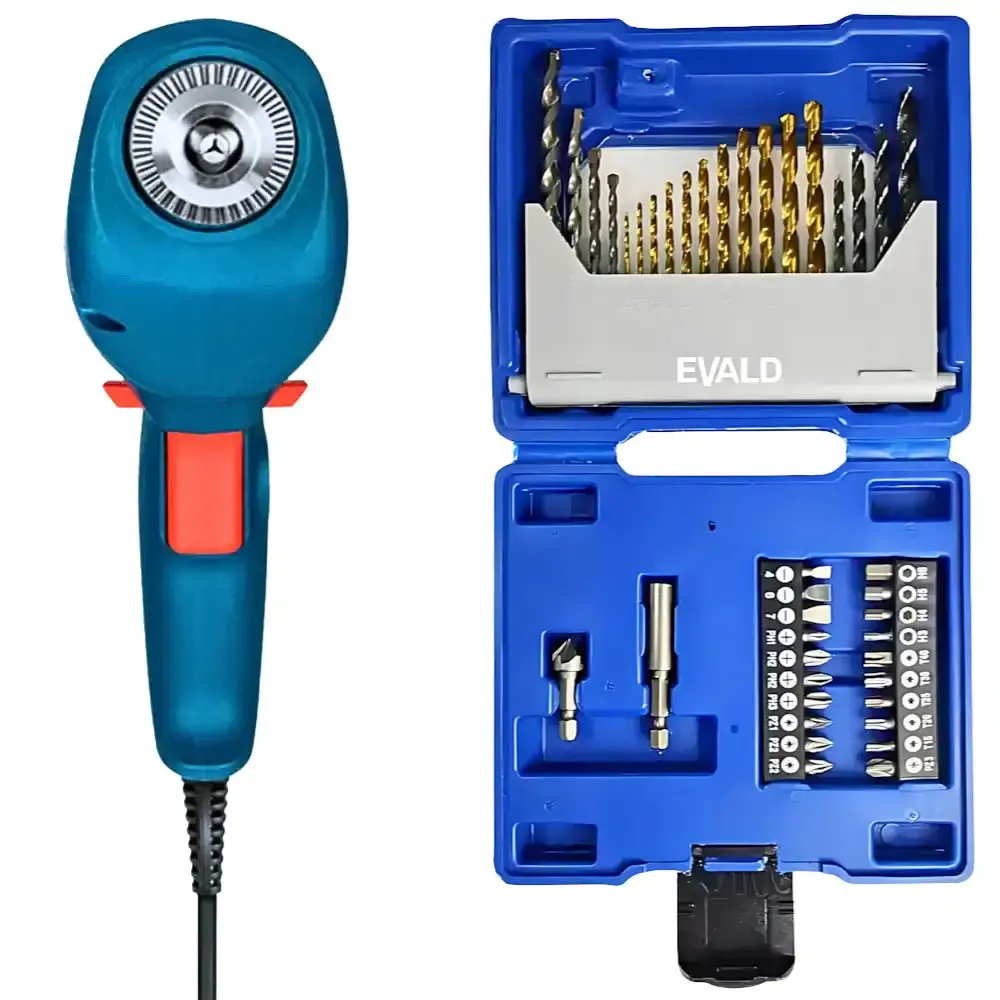 Furadeira de impacto 3/8 POL 450W com estojo 41 peças brocas e pontas evald 220 V Bosch — fotografia 2
