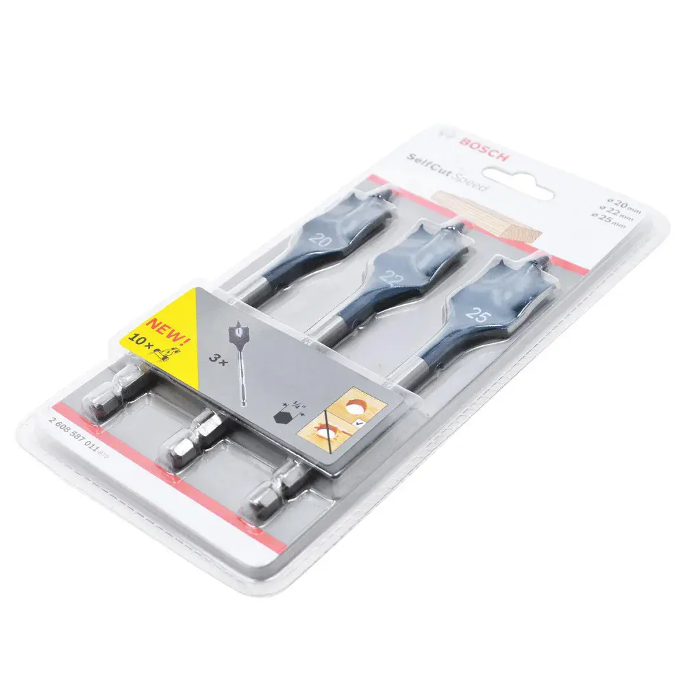 Jogo brocas chatas para fresar self cut speed Bosch - 3 peç — fotografia 3