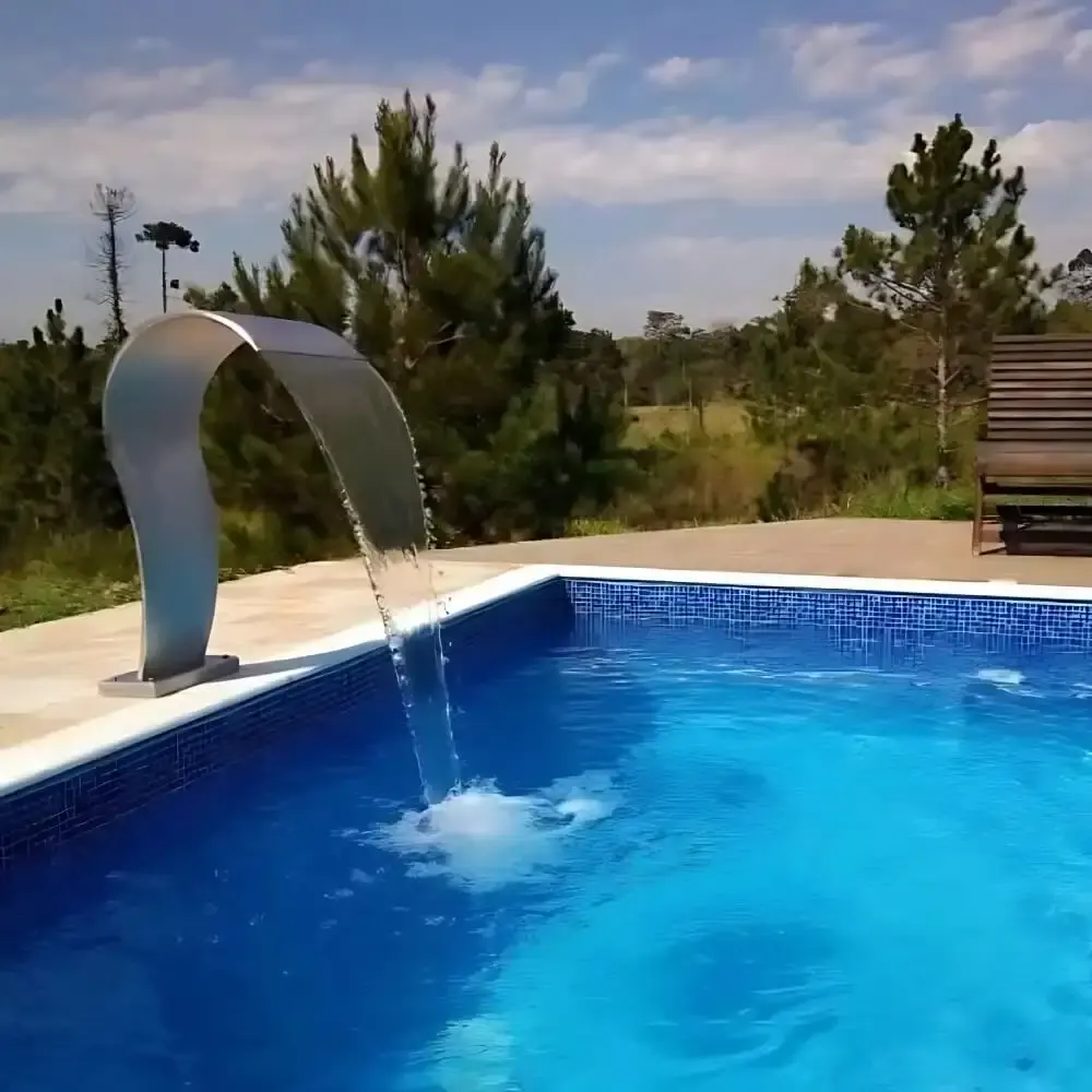 Cascata Piscina 80 x 40 CM em Aço Inox Legítimo Naja Média EVALD — fotografia 6