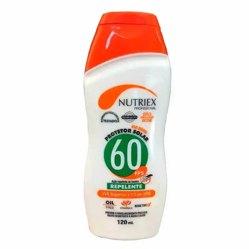 Protetor solar FPS 60 com repelente 120 ML bisnaga kit 2 unidades Nutriex — fotografia 2