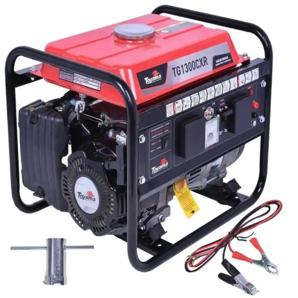 Gerador de energia à gasolina 1,25 kva bivolt partida manual TG1300CXR Toyama — fotografia de referência