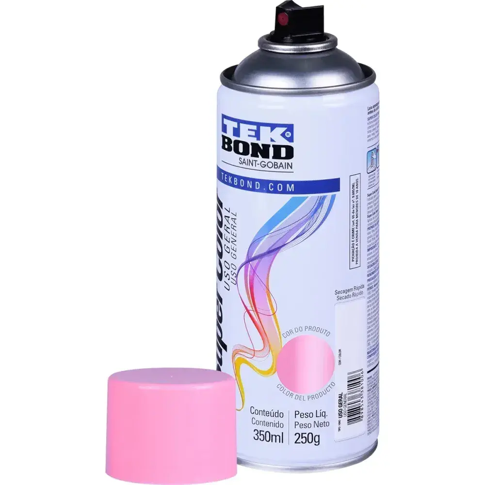 Tinta spray uso geral rosa 350ML Tekbond — fotografia 6