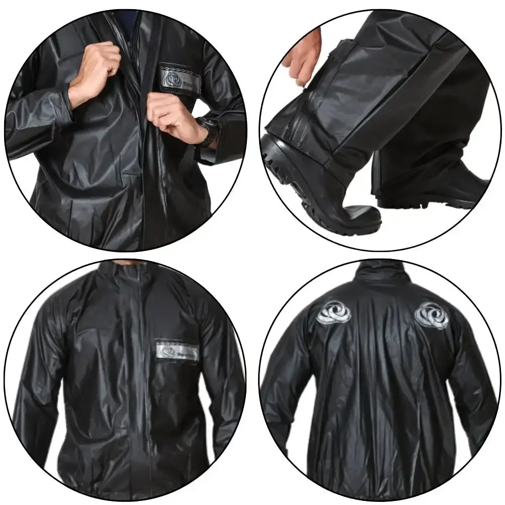 Conjunto motoqueiro capa de chuva blusão e calça moto race Evald XG — fotografia 3