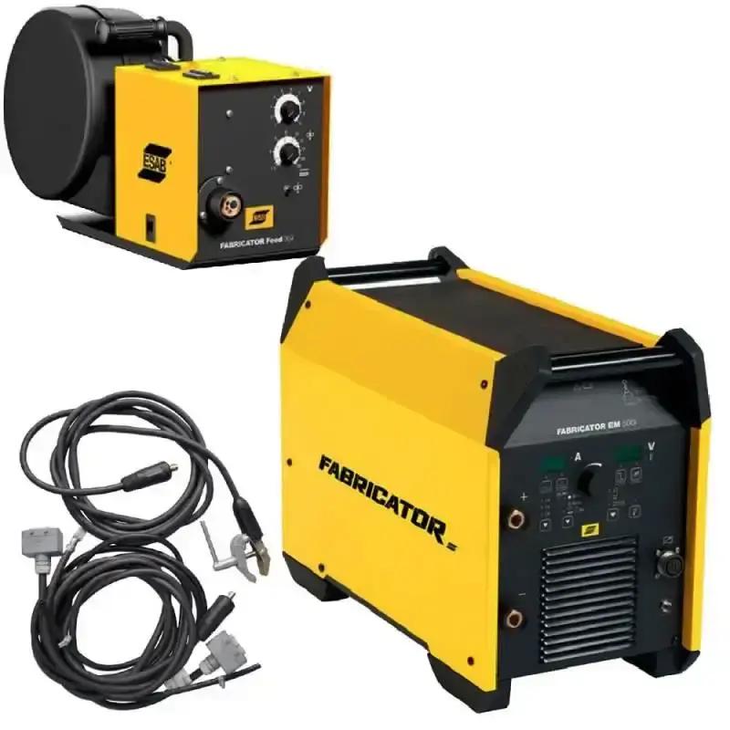 Solda Inversora Multiprocesso FABRICATOR Trifásica EM 500i 743077 c/ Feed 364 e Cabos ESAB