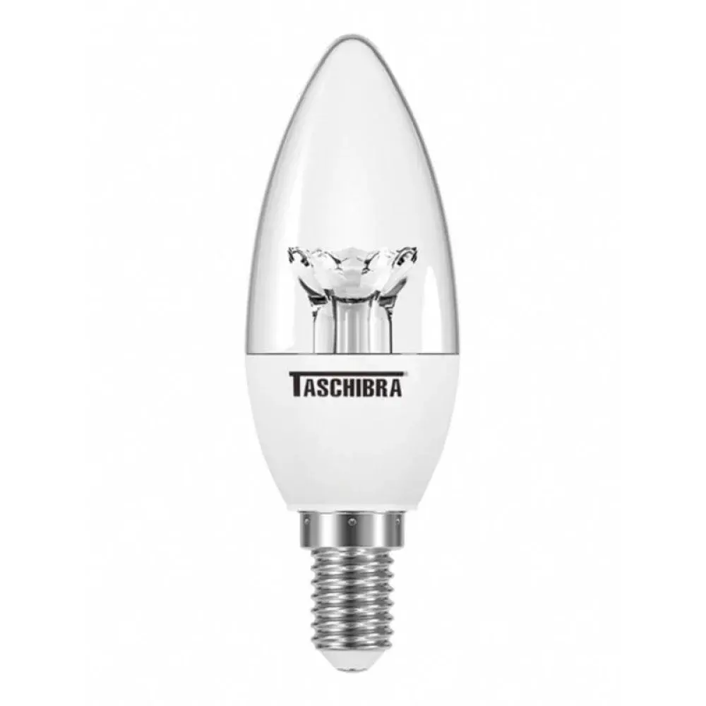Lâmpada led vela E14 clara 3,1W 6500K bivolt Taschibra — fotografia de referência