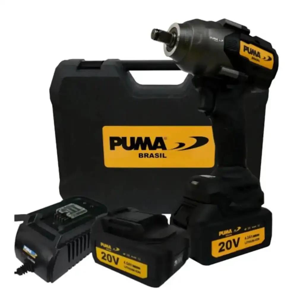 Chave de impacto 20V 1/2POL 110KGFM com 2 baterias e carregador BT8803RT Puma