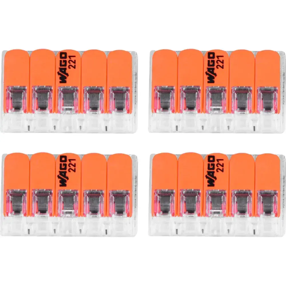 Conector emenda Wago 221 5 derivações 4MM 4 peç — fotografia 7