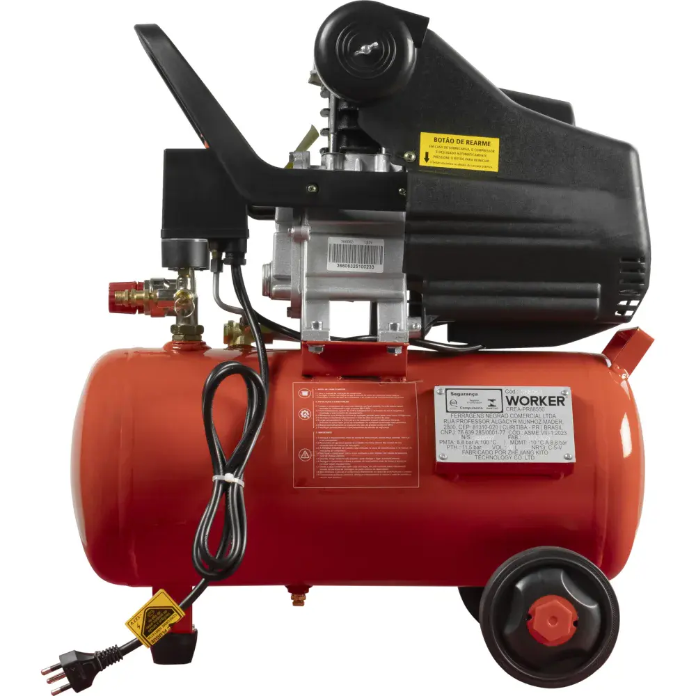 Compressor de ar 1.5HP 20L 8BAR Worker — fotografia 4