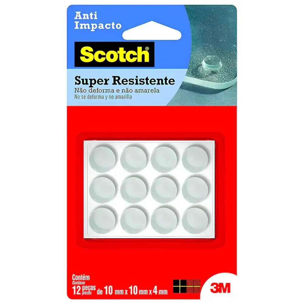 Protetor Anti-Impacto Redondo 10 x 10 MM Médio Transparente 3M — fotografia de referência