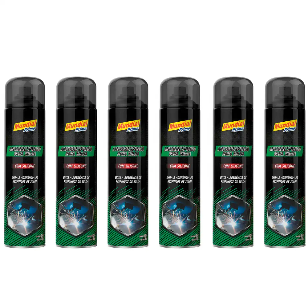 Anti Respingo Solda Spray 400ml c| Silicone 6 Uni Mundial Prime — fotografia de referência