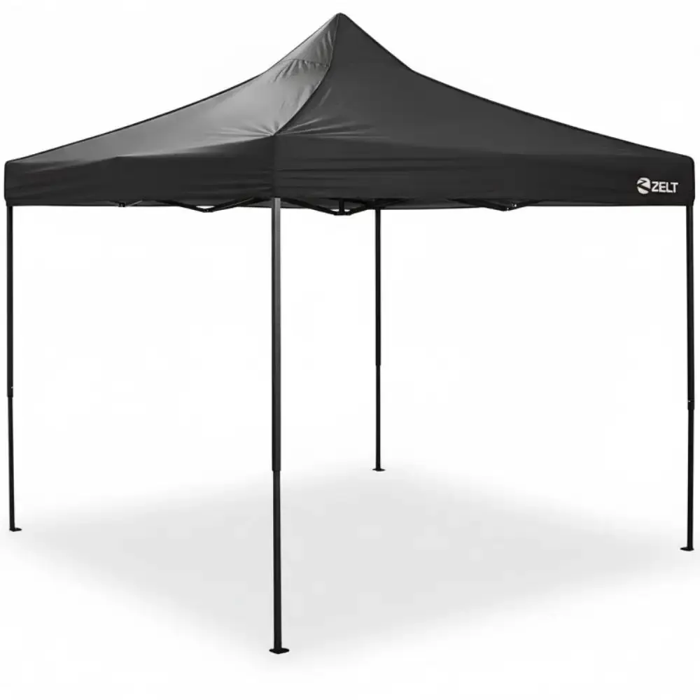 Tenda Gazebo Pagoda 3 x 3 Metros Dobrável Articulada e Sanfonada ZELT Preto — fotografia 9