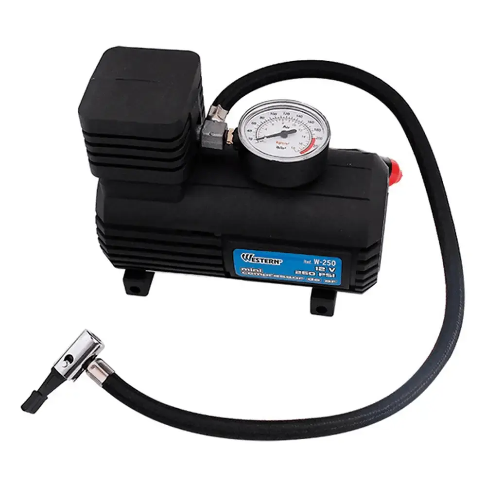 Mini compressor de ar 12V multiuso automotivo 250 PSI W250 Western — fotografia 4