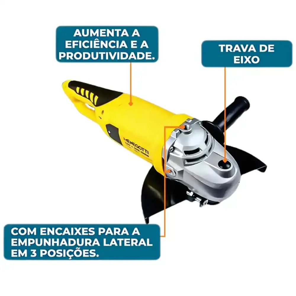 Esmerilhadeira angular 750W 4.1/2 POL MEE-750 Menegotti 110 V — fotografia 6