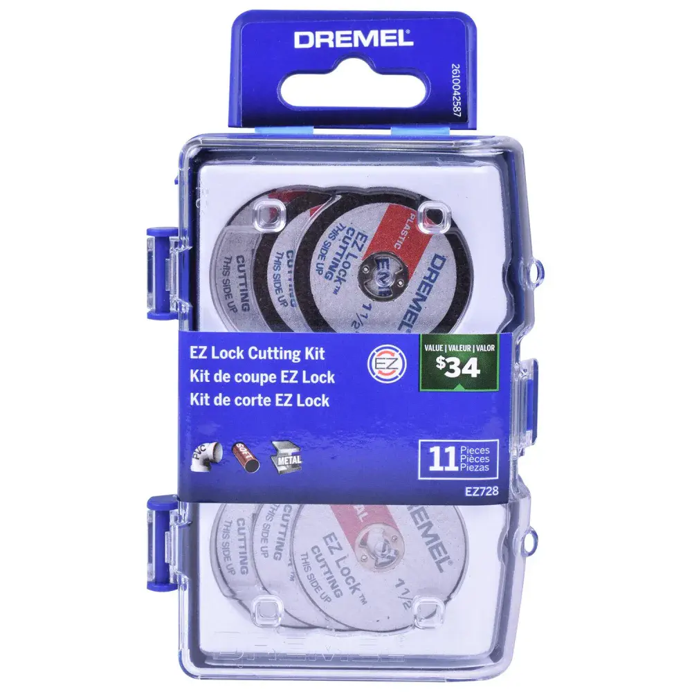 Kit para mini retífica 11 peç para corte ez lock Dremel — fotografia de referência