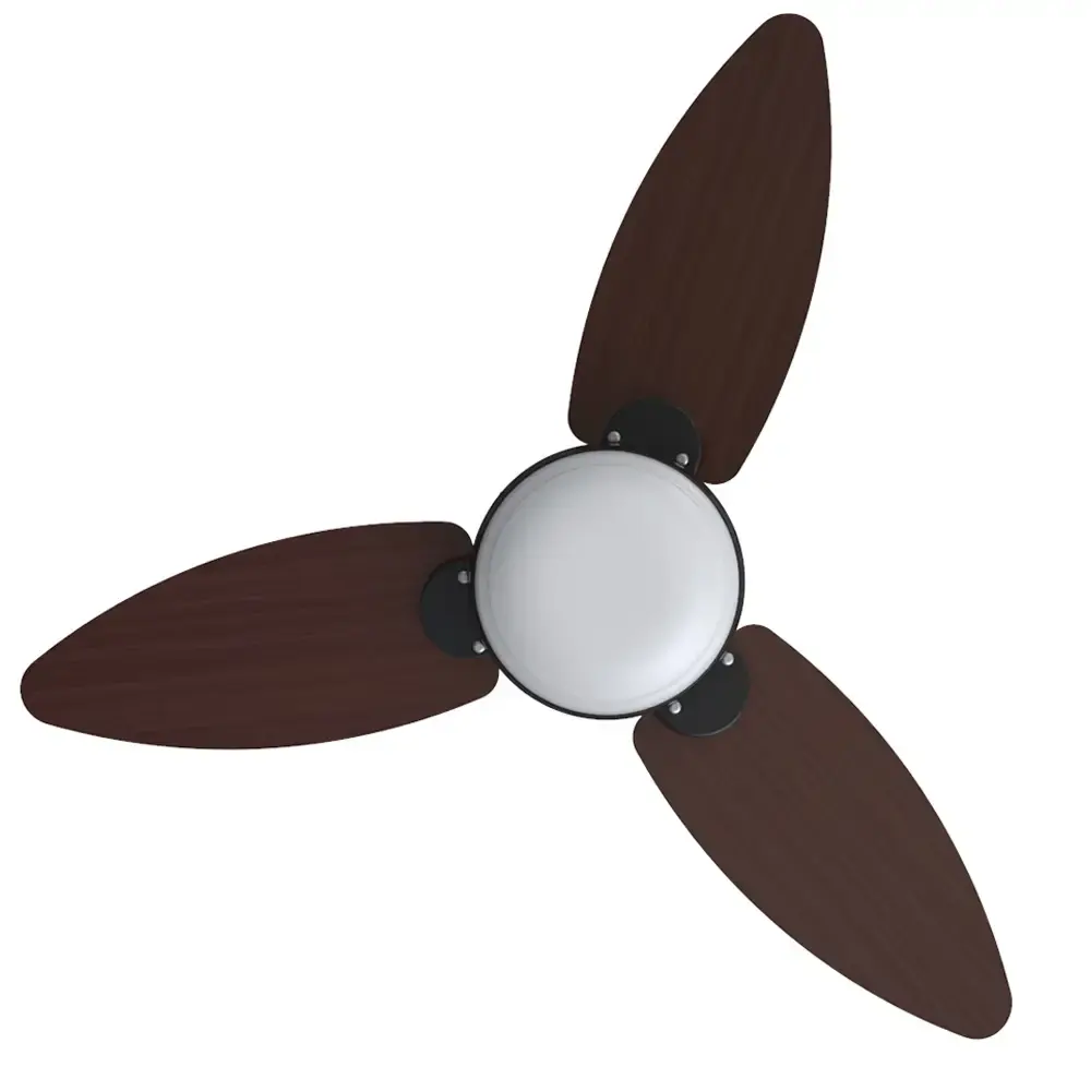 Ventilador de teto elluz inverter preto e tabaco 11186 Ventisol — fotografia 4