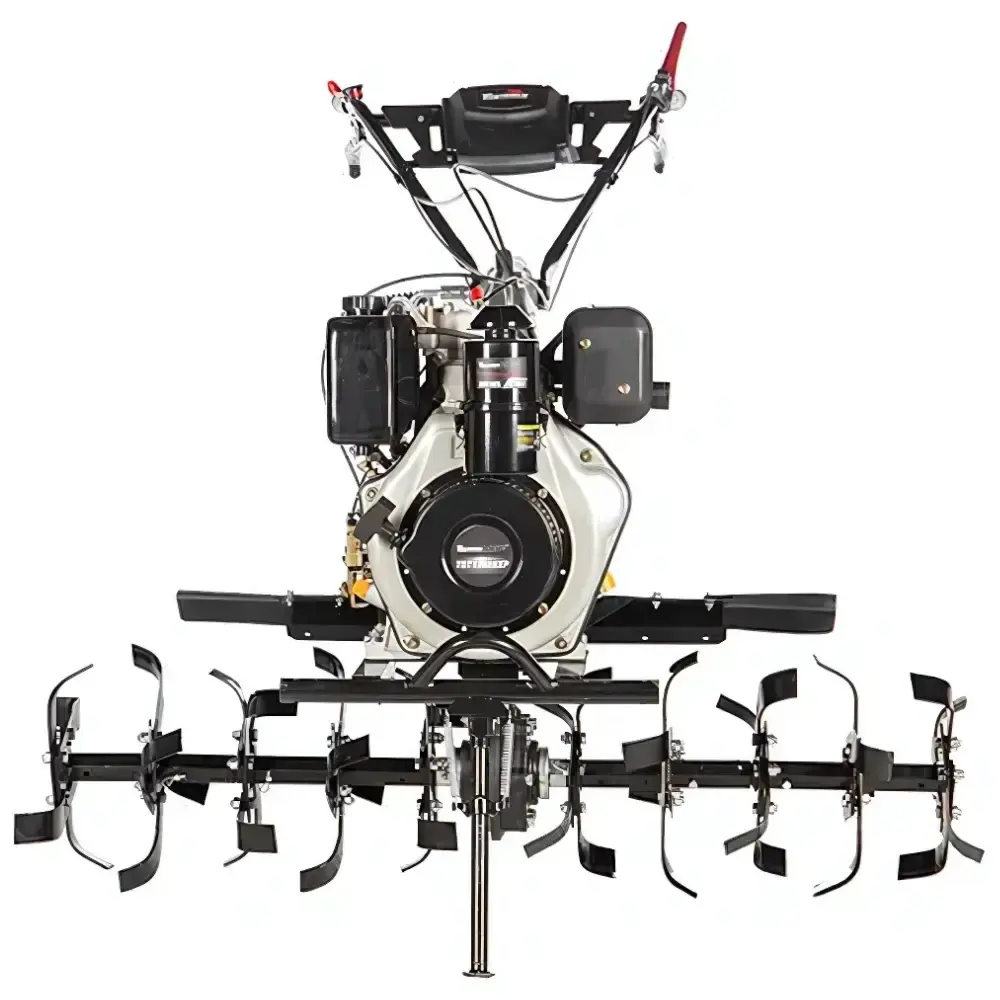 Motocultivador diesel 11 HP 4T 418 CC rodas e enxadas TDT135R8-XP 704-011 Toyama — fotografia 6