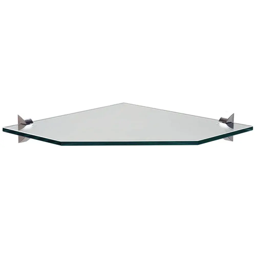 Prateleira de vidro de canto com suporte 250X250X8MM Tramontina — fotografia de referência