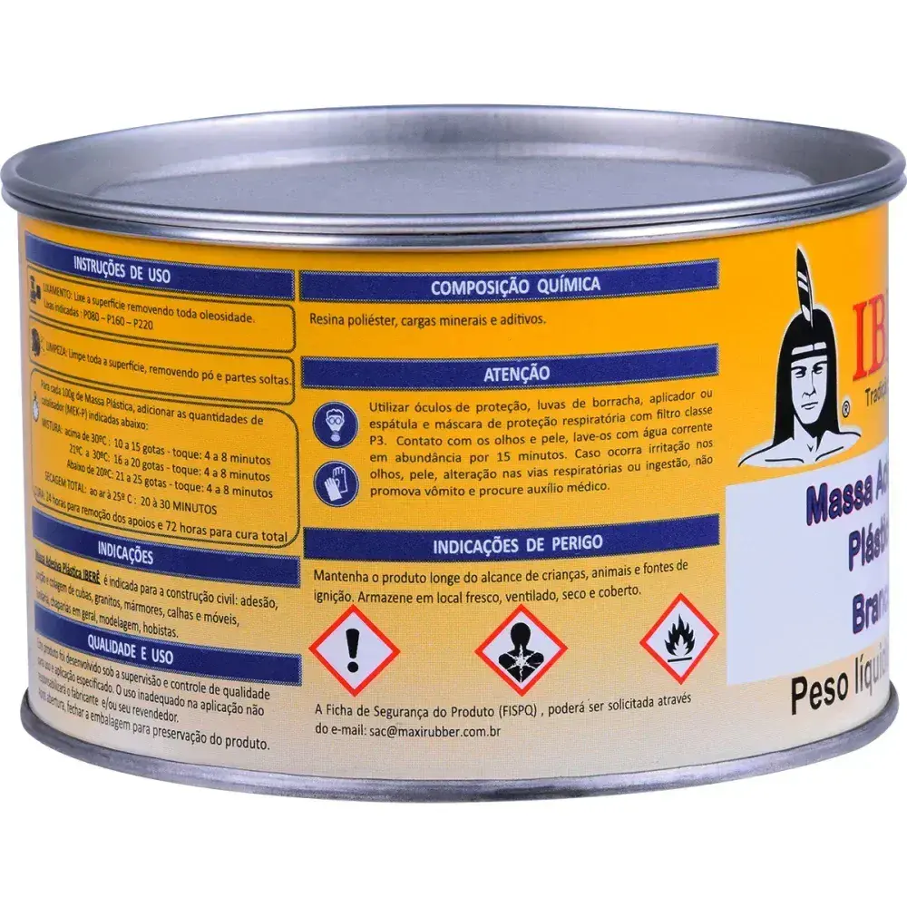 Massa plástica branca 400G iberê — fotografia 9