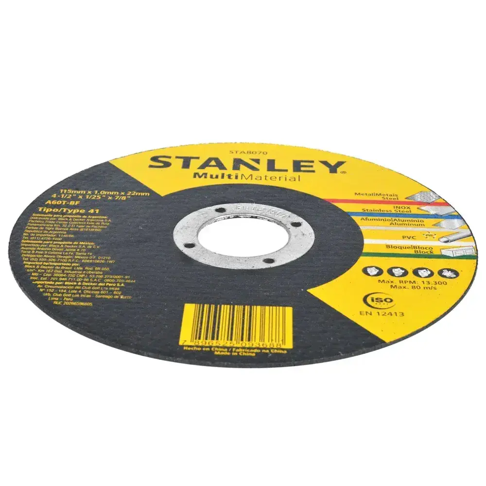 Disco de corte fino multimaterial 115MMX1,0MMX22MM Stanley — fotografia 6