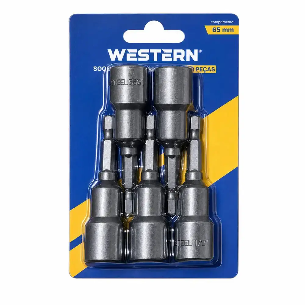 Soquete magnético 5 peças 1/2 POL W-110 Western — fotografia 3