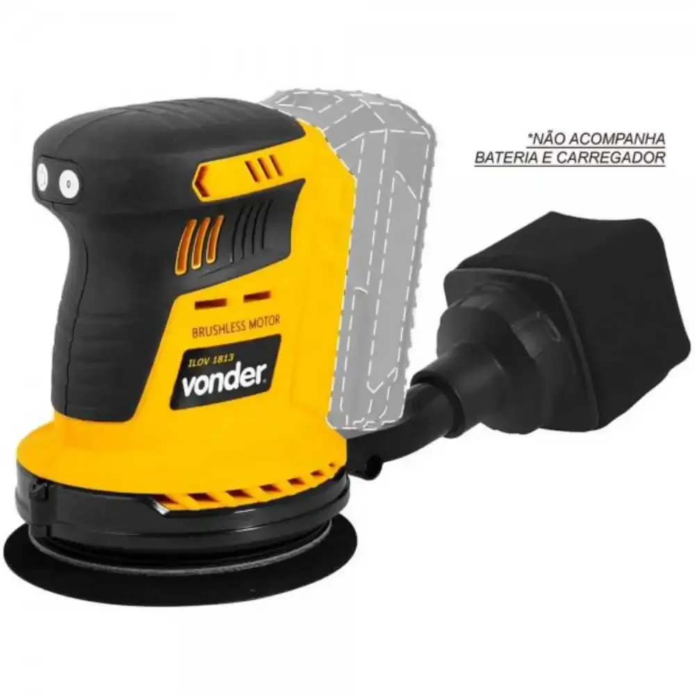 Lixadeira roto orbital 18V 5POL ILOV1813 sem bateria e sem carregador Vonder — fotografia 2