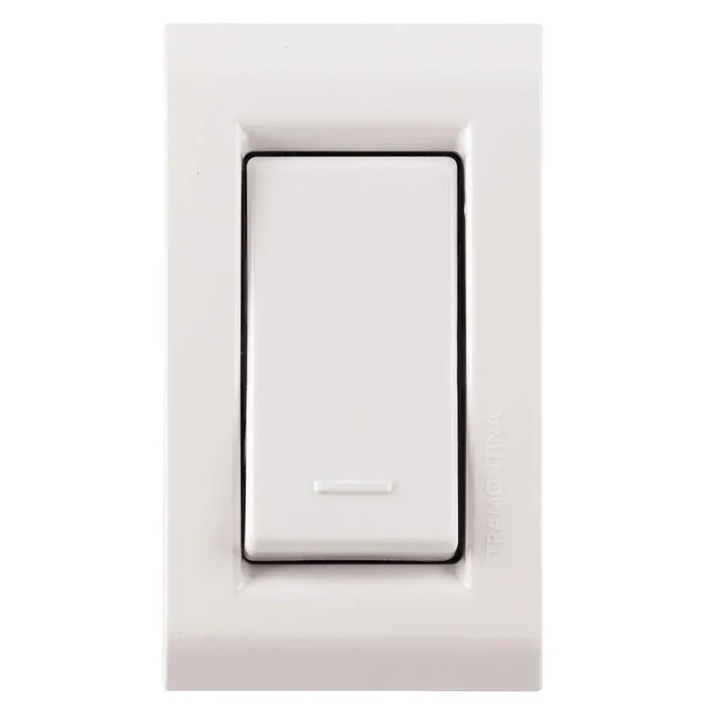 Conjunto para móvel de 1 interruptor branco 10A Tramontina — fotografia de referência