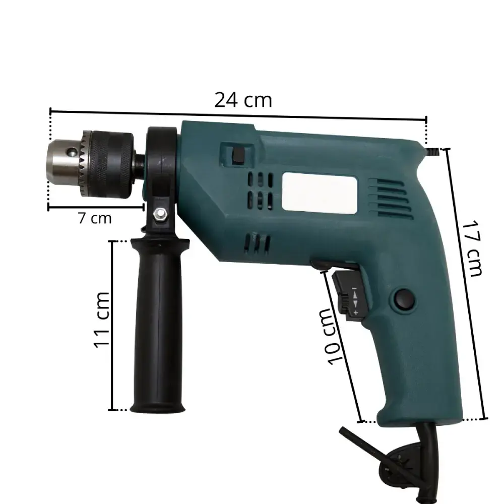 Furadeira de impacto 3/8 POL 550W Evald 110 V — fotografia 3