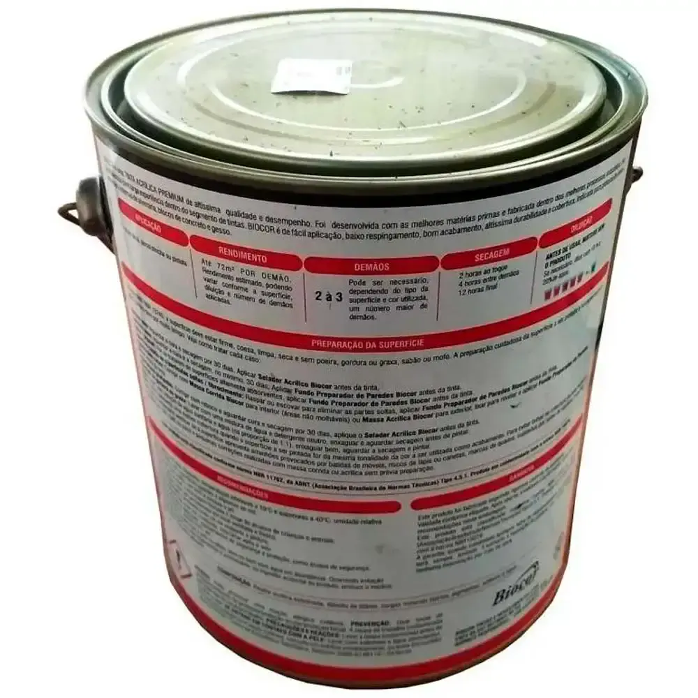 Tinta para parede e piso gelo 3.6 litros 01642 biocor — fotografia 3
