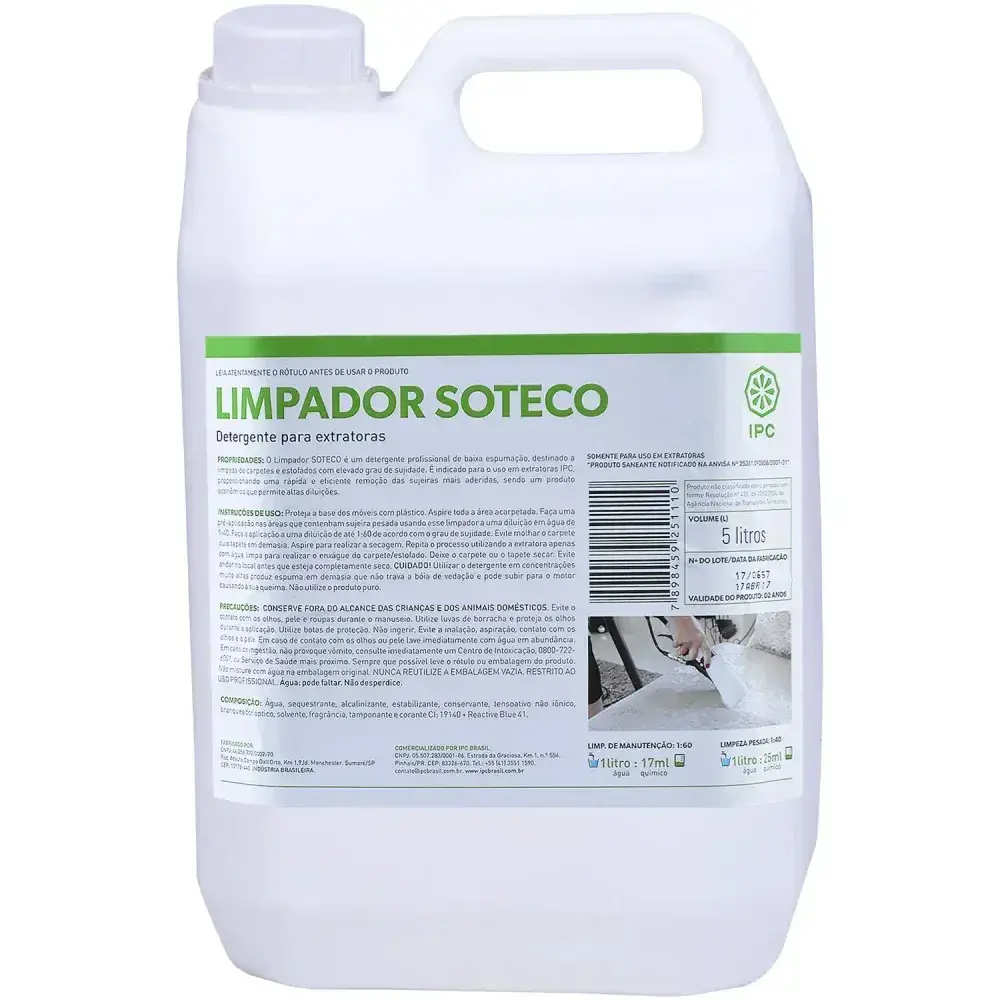 Detergente limpador para extratoras 5L ipc soteco — fotografia 4
