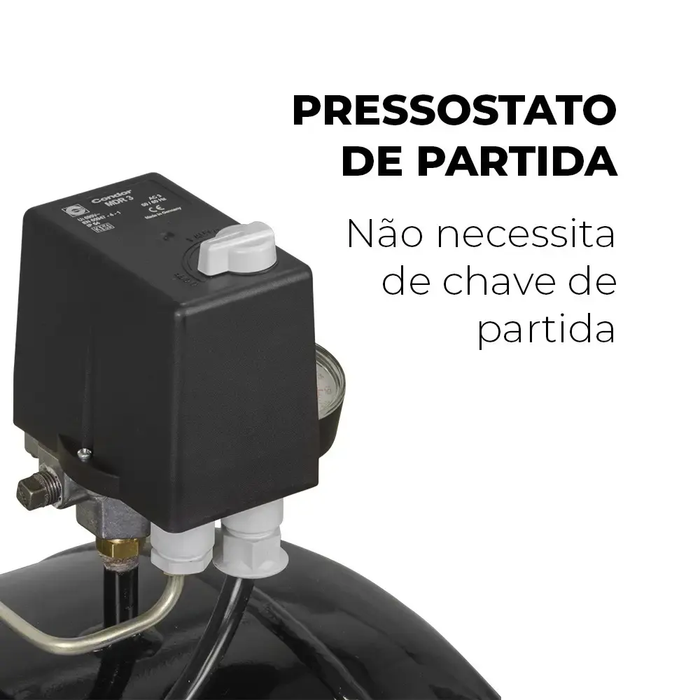 Compressor de ar 5,0 HP 20 pés 200 litros trifásico audaz mcsv 20/200 Schulz — fotografia 5