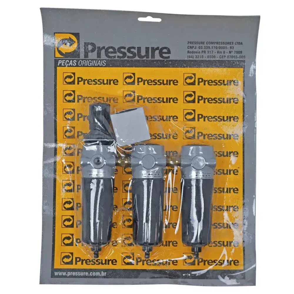 Filtro regulador de ar odontológico triplo mini 1/4 CJ031-M Pressure — fotografia 4