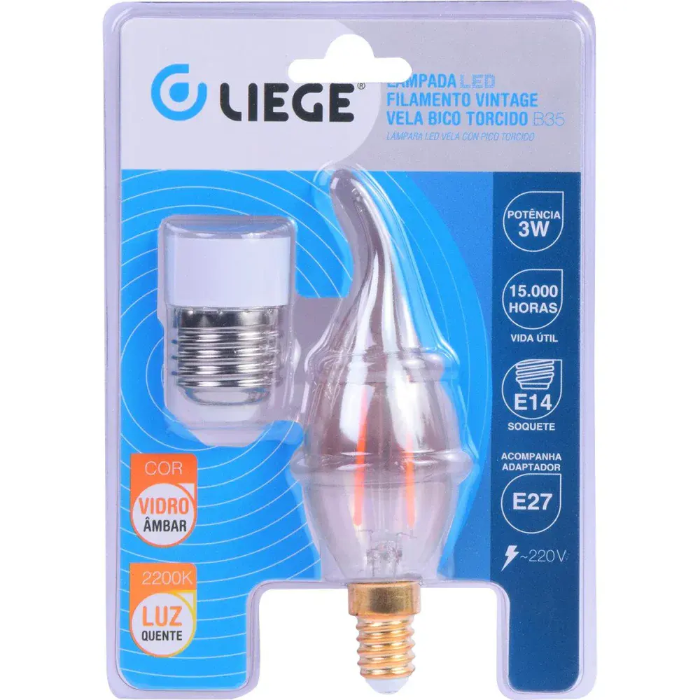 Lâmpada de led vintage torcida B35 E14 3W 220V Liege — fotografia 5