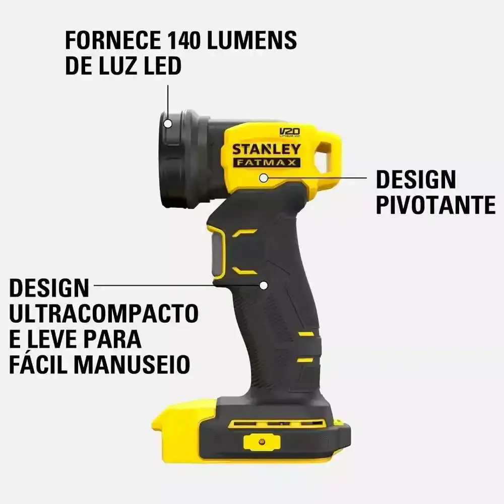Lanterna led 20V max SCL020-BR com 1 bateria Stanley — fotografia 3