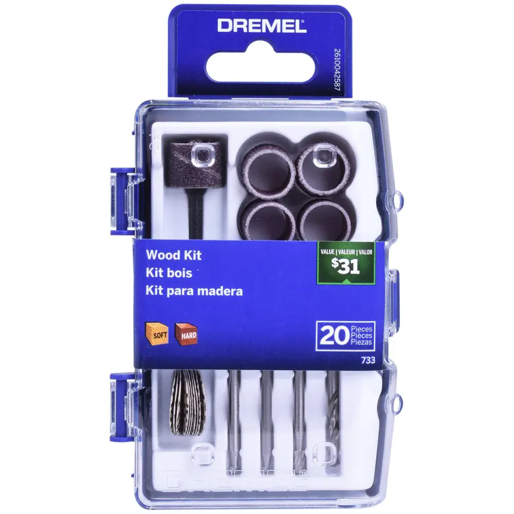 Kit para mini retífica 20 peç para madeira Dremel — fotografia de referência